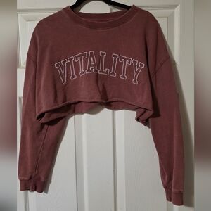 Women's Cropped Sweatshirt - Maroon